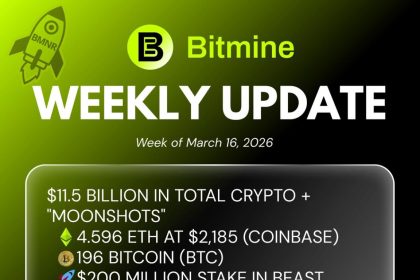 Bitmine Immersion Technologies (BMNR) Announces ETH Holdings Reach 4.596 Million Tokens, And Total Crypto And Total Cash Holdings Of $11.5 Billion