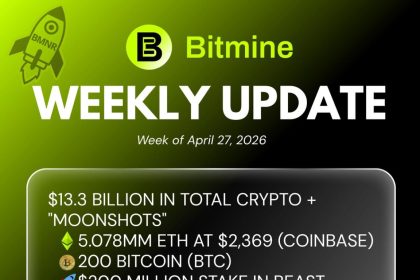 MBitmine Immersion Technologies Reports ETH Holdings Of 5.078M Tokens, Total Assets At $13.3B